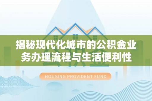 海口揭秘现代化城市的公积金业务办理流程与生活便利性