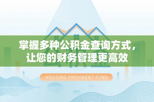 海口掌握多种公积金查询方式，让您的财务管理更高效