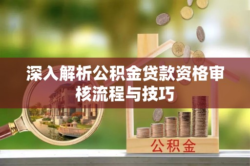 海口深入解析公积金贷款资格审核流程与技巧