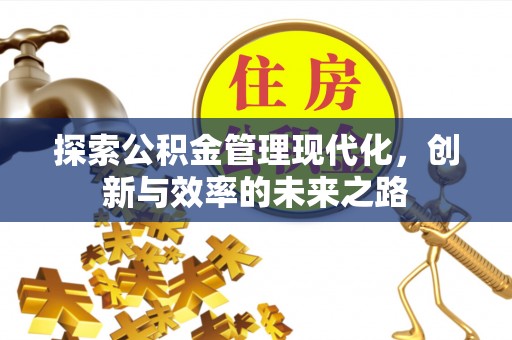 海口探索公积金管理现代化，创新与效率的未来之路