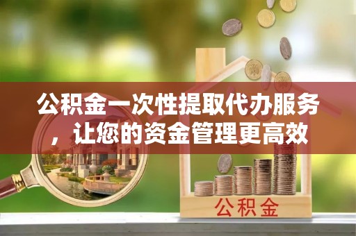 海口公积金一次性提取代办服务，让您的资金管理更高效