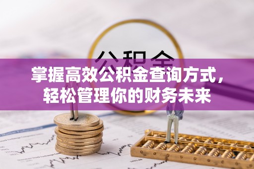 海口掌握高效公积金查询方式，轻松管理你的财务未来